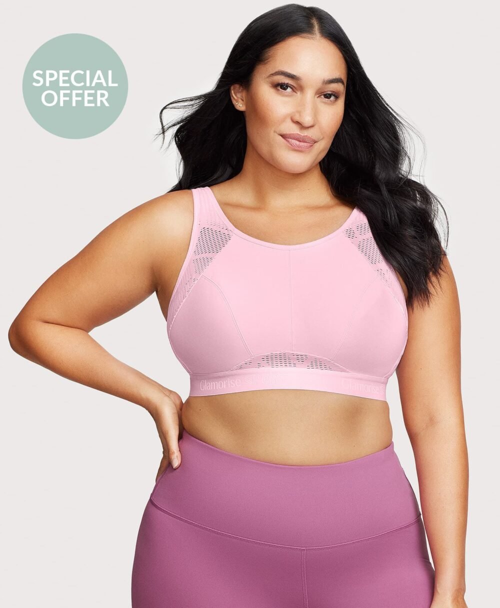 No-Sweat Mesh Sports Bra Pink